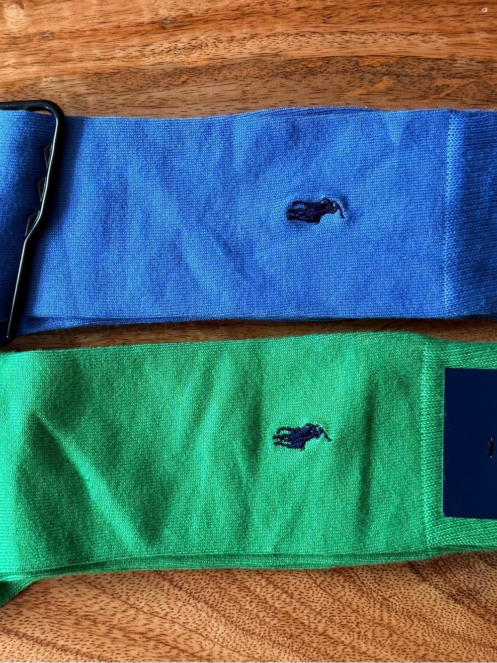 Polo by Ralph Lauren Blue and Green Embroidered Dress Crew Socks (2-Pack) - Picture 3 of 4